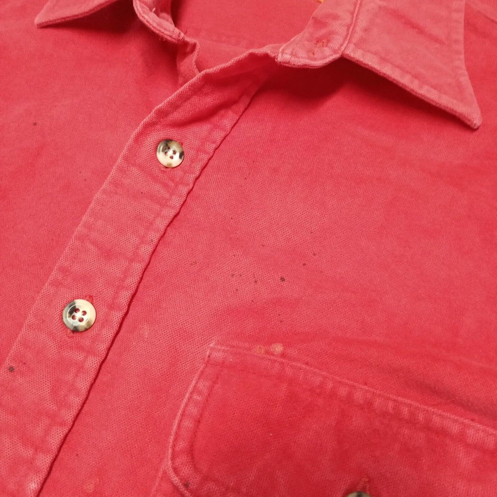 Vintage St Johns Bay Flannel Chamois Cloth Shirt Adult Large Red Button Up - Picture 3 of 8